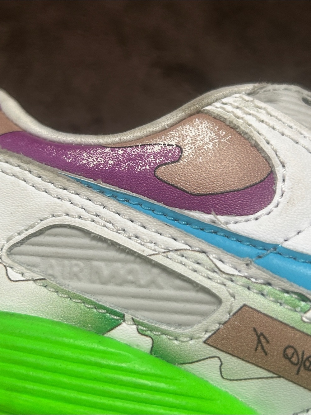 Nike Air Max Earthday everyday Sneakers iWhite with Blue, GreenYellow & Purple - Picture 6 of 7